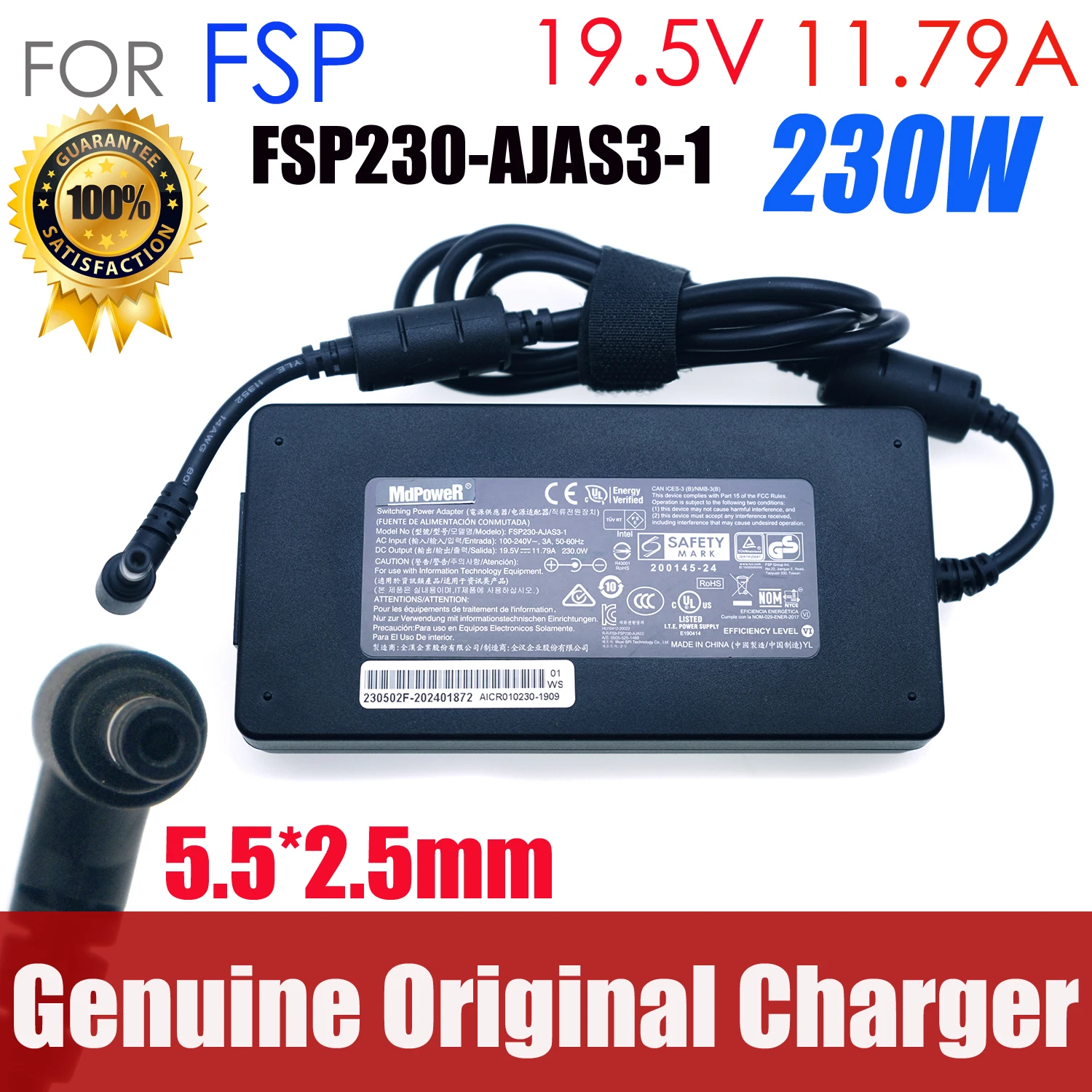 

Original FSP 19.5V 11.79A 230W FSP230-AJAS3-1 Power Supply AC Adapter For INTEL NUC8I7 NUC9I7 NUC9I5 NUC8I7HVK NUC8I7HNK Charger