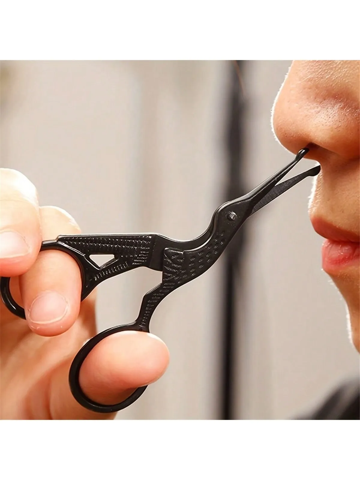 Nose Hair Scissors, Stainless Steel Rounded Tip Trimmer, Precision Eyebrow Scissor, Safe Facial Hair Grooming Tool, Compact for view 4