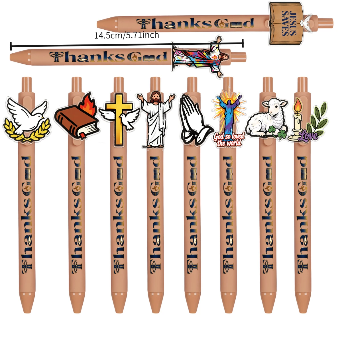 18/20PCS Christian themed acrylic ballpoint pen faith series printed ballpoint pen suitable for use in student offices