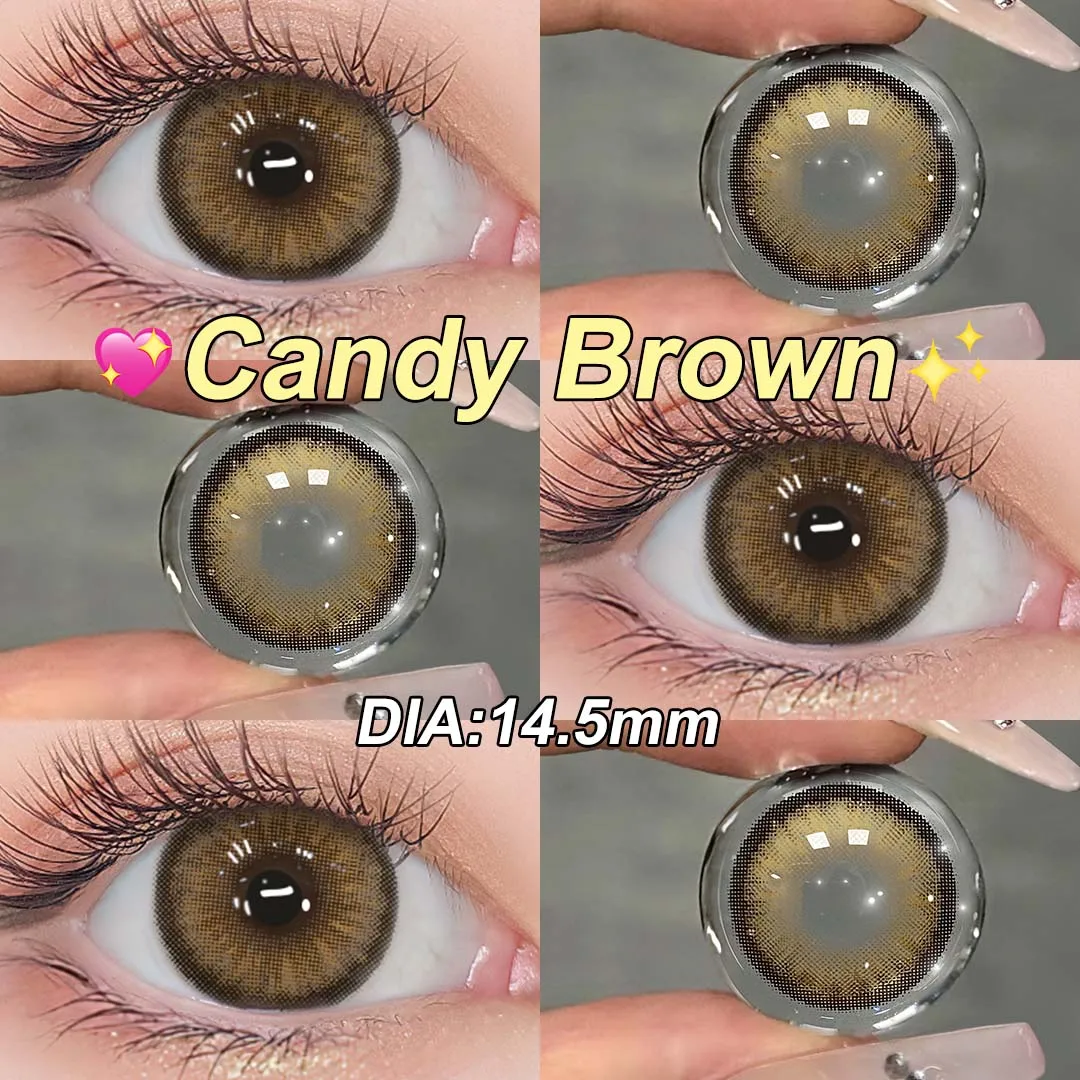 (0.00 ~-8.00) Lentilles de contact couleur Magister Diamond N pour grands yeux Labyrinthe coupe diamant lentille de contact marron naturellement brillant 6 mois