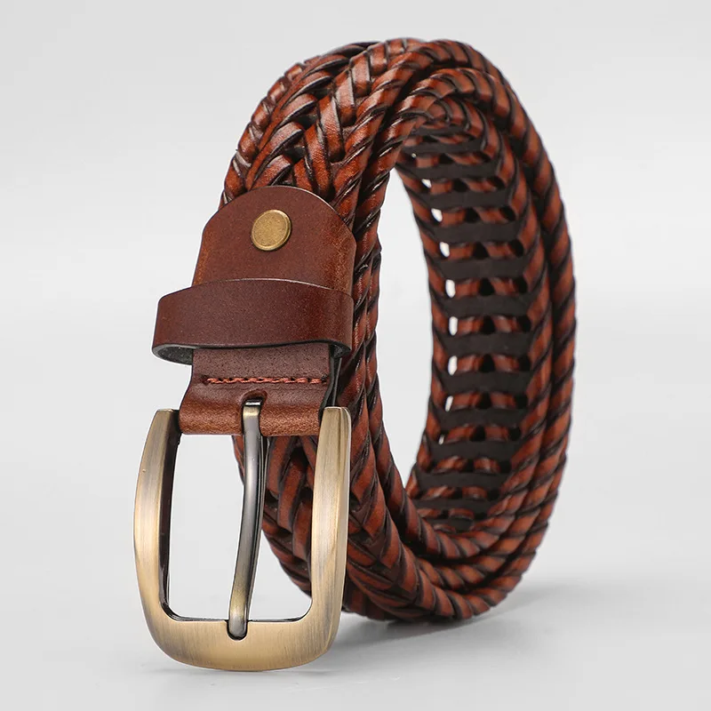 الرجال والنساء حزام جلد طبيعي الإناث الفاخرة حزام أحزمة Cummerbund المنسوجة محبوك جودة عالية الجينز السراويل الملحقات