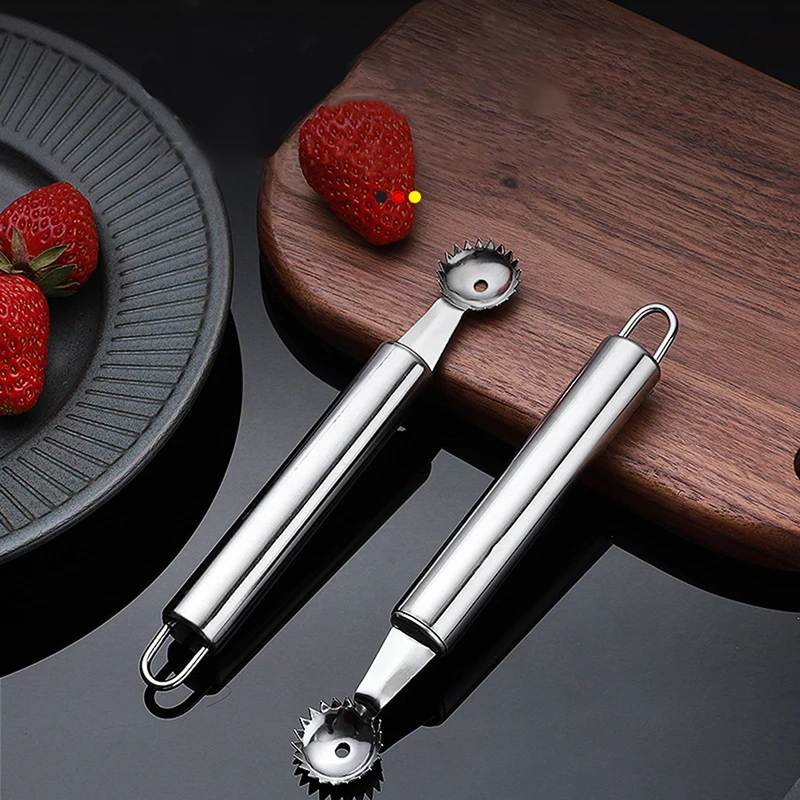 1Pcs Strawberry Huller Metal Tomato Stalks Fruit Leaf Knife Stem Remover Gadget Strawberry Hullers Kitchen Tool