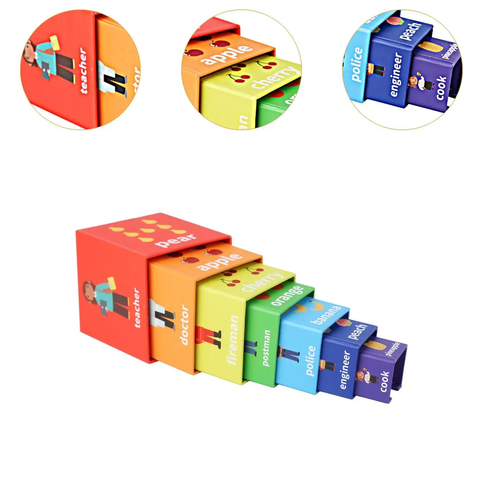 Nesting Cubes Building Set, Color Cognition Nesting and Stacking Blocks, Sorting Stacking Toys for Boys Girls