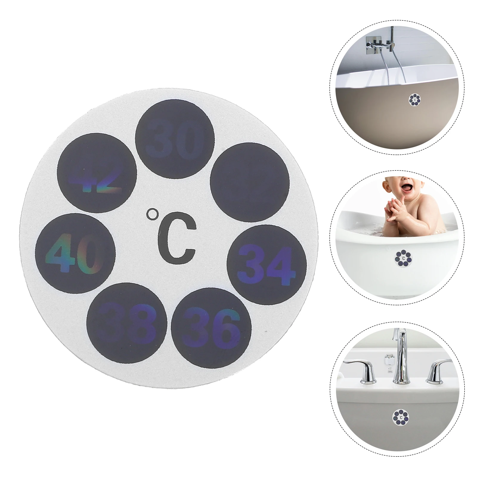 

10pcs Temperature Bath Water Thermometer Sticker Adhesive Lcd Display Safe For Bathtub Aquarium Bathroom