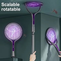 Rotating Head Electric Fly Swatter Rechargeable Fly Zapper 2 in 1 Fly Killer and Mosquito Trap Lamp for Indoor and Outdoor