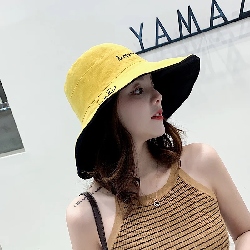 2022cotton bucket hat ladies summer sun protection panama hat double-sided sun hat fedora hat outdoor fisherman hat beach hatS56