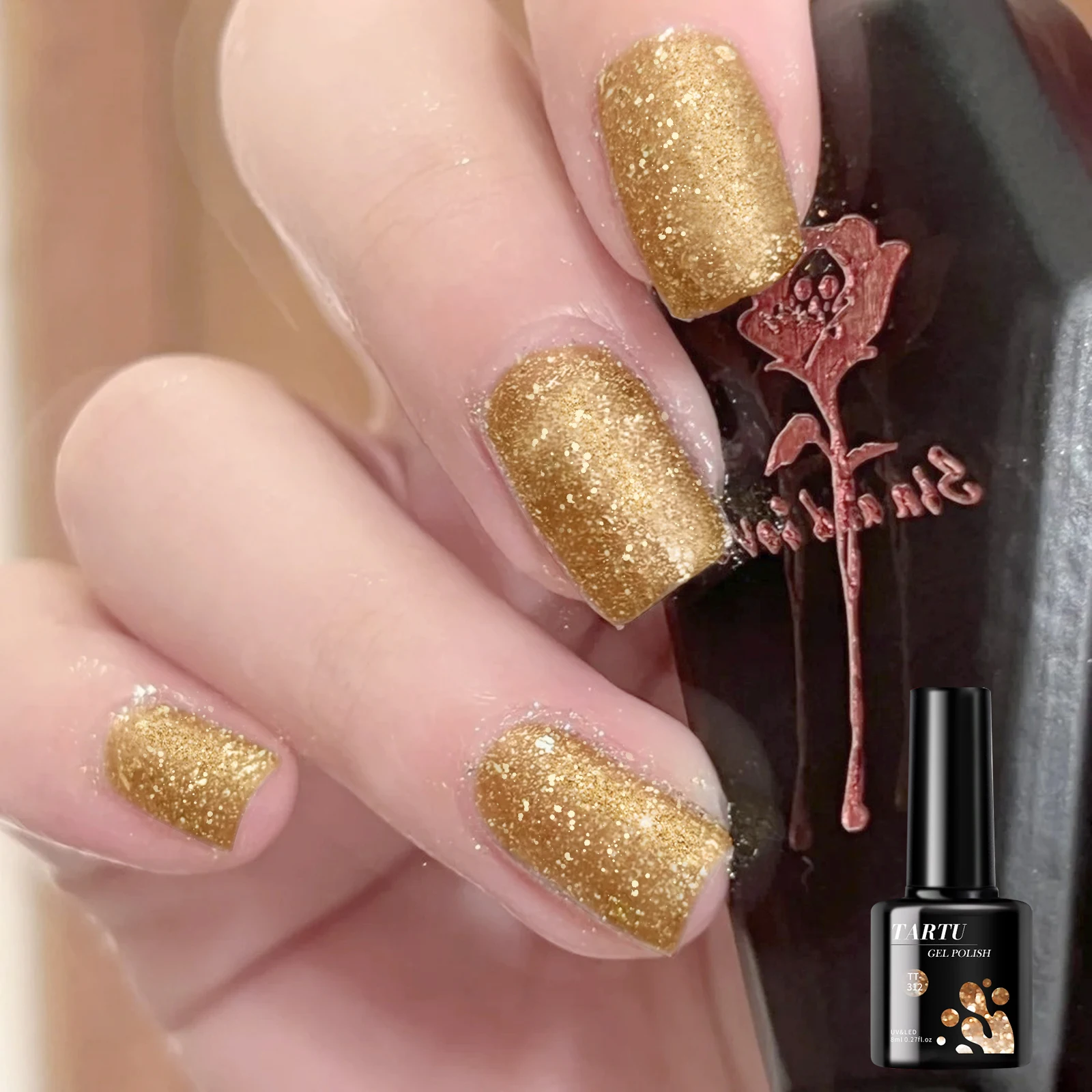 8Ml Gold Glitter Ho…