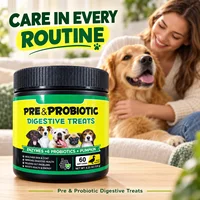 Dog Prebiotic Probiotic Soft Chews with Enzymes & Pumpkin, Duck Flavor Digestive Support Treats, 60 Count, 120g Gut Health Care 6