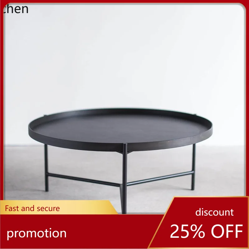 

CZ Living Room Sofa Side Table Round Coffee Table Small Apartment Modern Simple Minimalist Iron Art Round Table