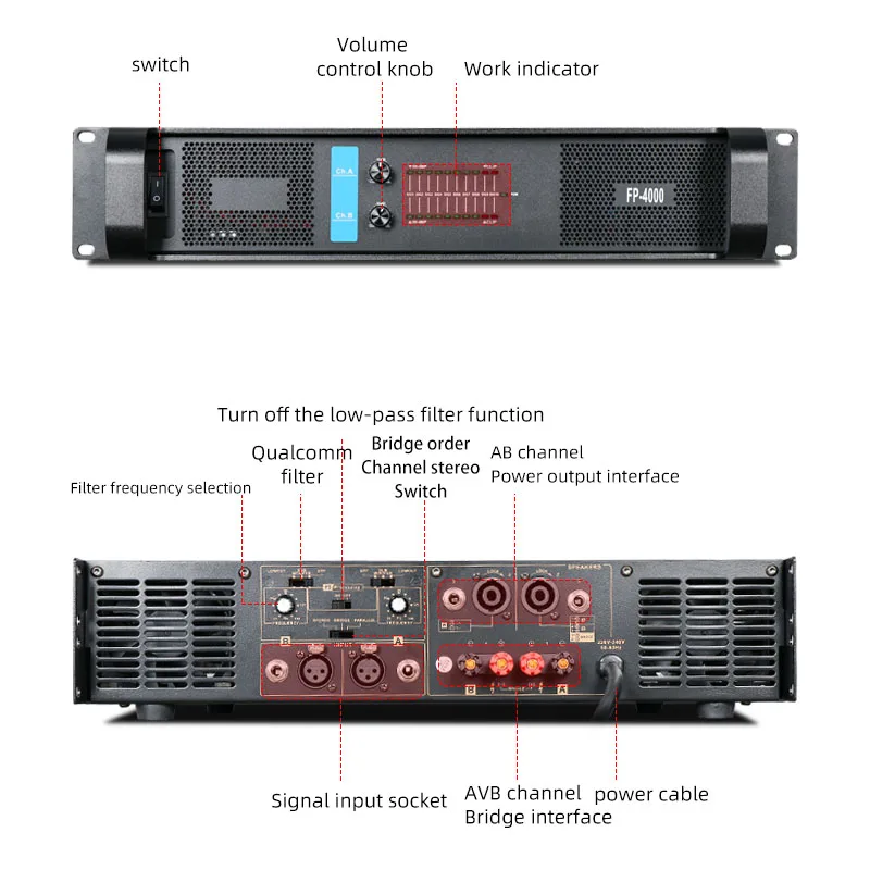 2021 new professional 600W 350W 2 channel audio high power dj amplifier