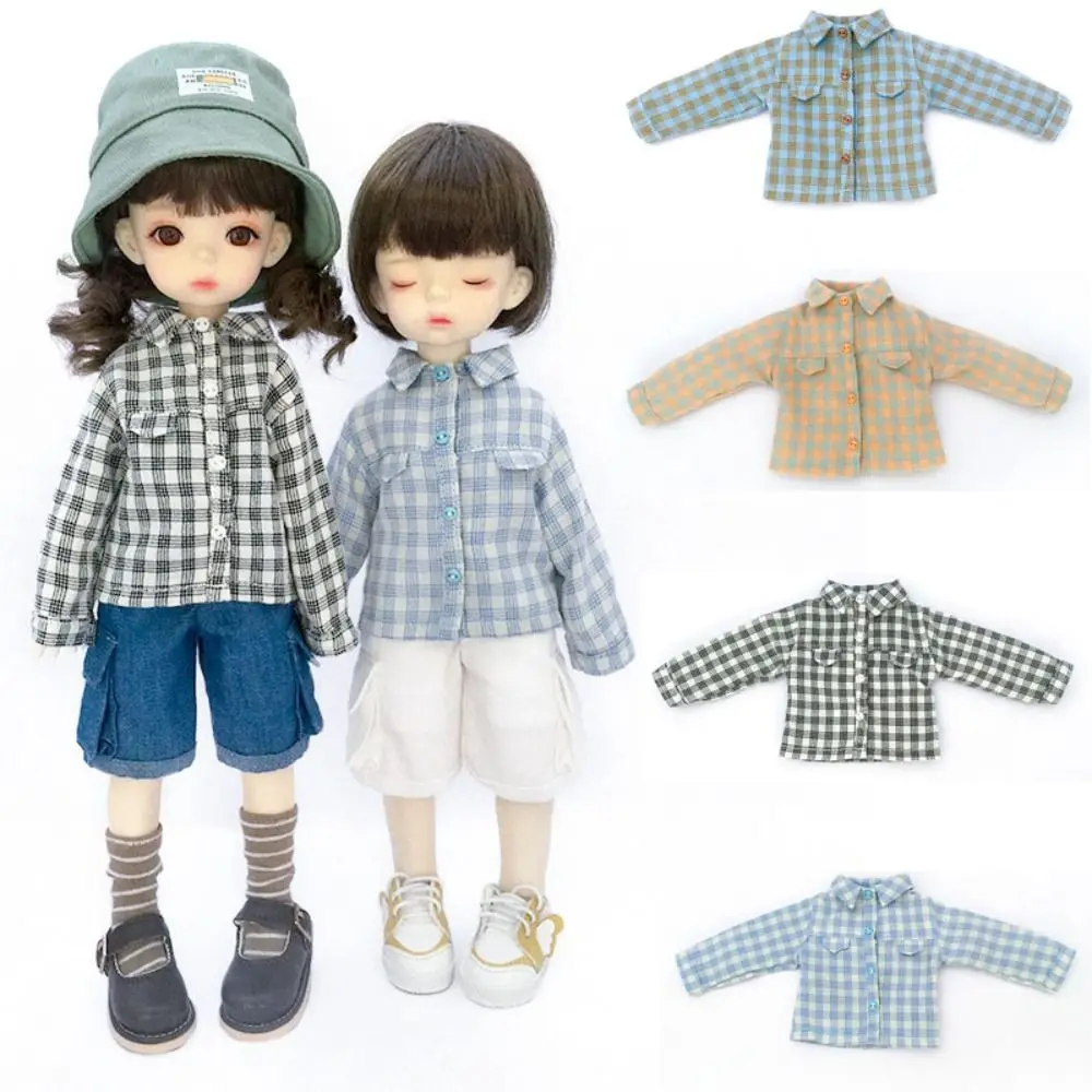 New Fashion Lattice Shirt 4 Colors Doll T-shirt Tops Gift Toys For 30cm Dolls For 1/6 Bjd Dolls/for yosd Dolls