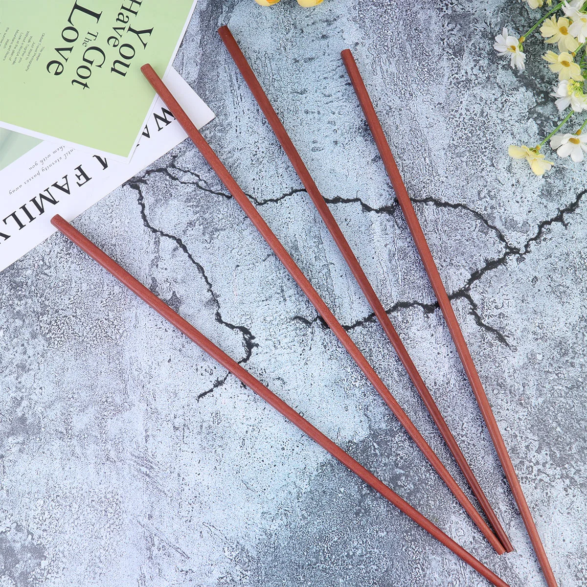 

2 Pairs Long Chopsticks Wooden Hot Pot Cooking Tongs Long Wood Chopsticks Stainless Steel Design