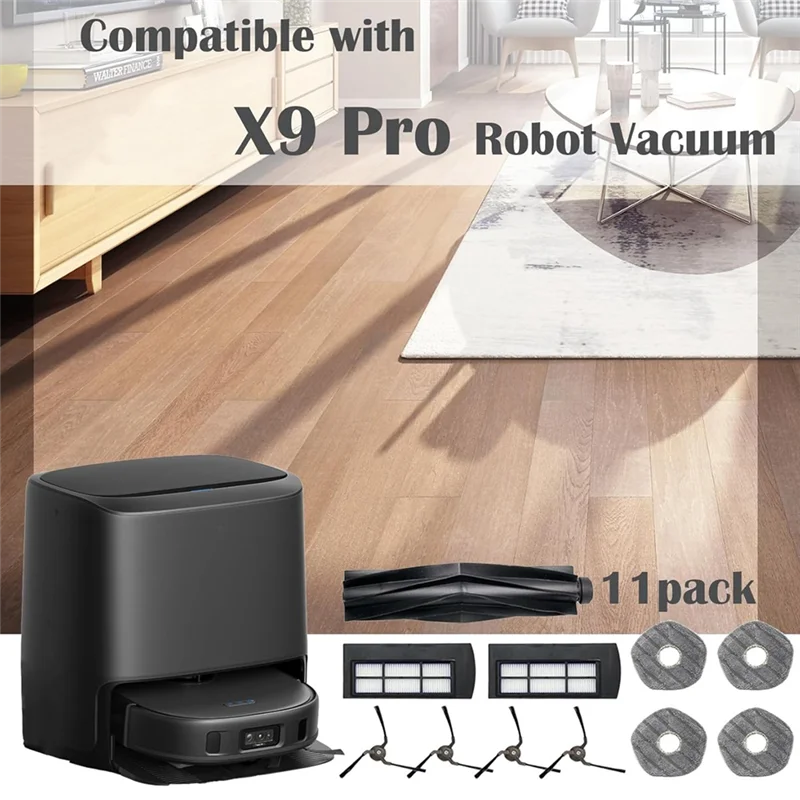 ABUS-For Eufy X9 Pro روبوت فراغ استبدال أجزاء الفرشاة الرئيسية فرش جانبية مرشحات Hepa منصات الممسحة