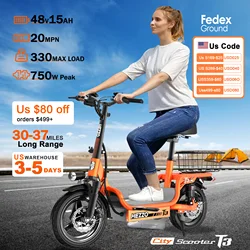 48V 500W Electric Bike Carbon Steel Ebike Multi-Shock Absorption City Commuter Adult Electric Bicycle 14