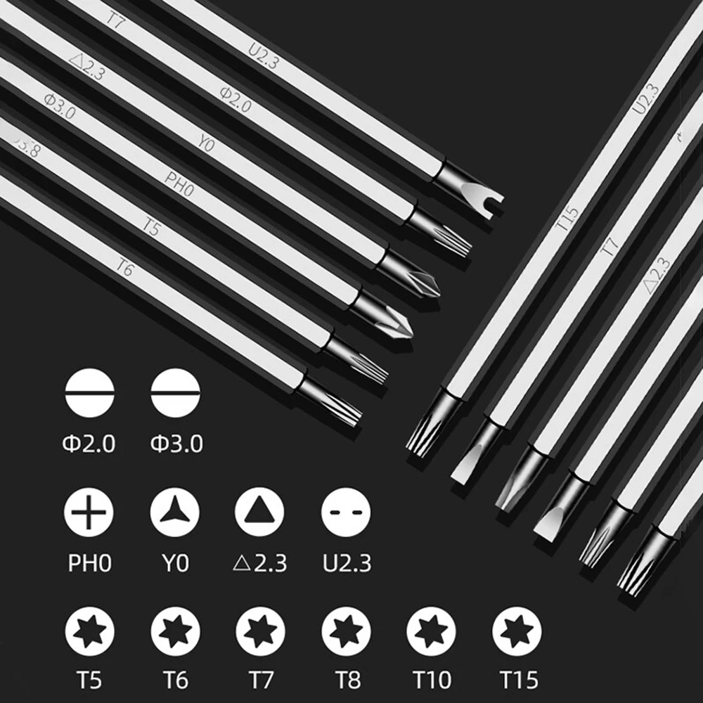 6PCS/Set Tamper-Proof Magnetic Screwdriver Bit Hex Torx Screwdriver Head Flat Repair Precision Insulated Hand Tool Safety