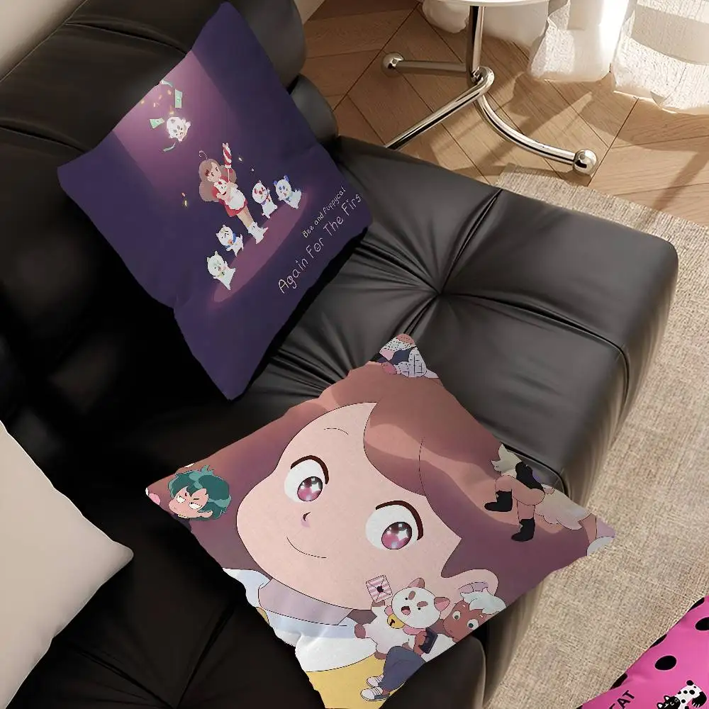 Bee And Puppycat Anime Maple Design Cushion Cover Happy Autumn Harvest decor Holiday Decorati Pillow Cover