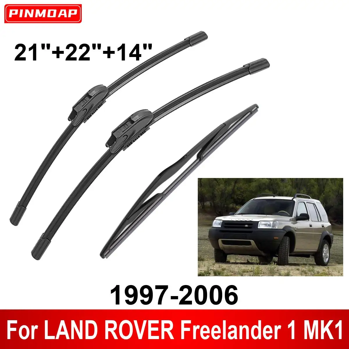 3PCS Car Wiper For LAND ROVER Freelander 1 MK1 1997-2006 Front Rear Wiper Blades Brushes Auto Accessories 1997 1998