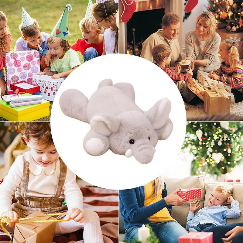 Gefüllter Plüsch-Elefant, weiches Stofftier-Spielzeug, Plüschkissen, Elefanten-Plüschkissen, umarmbares Plüschtier für Kleinkinder, Kinder, Geburtstag