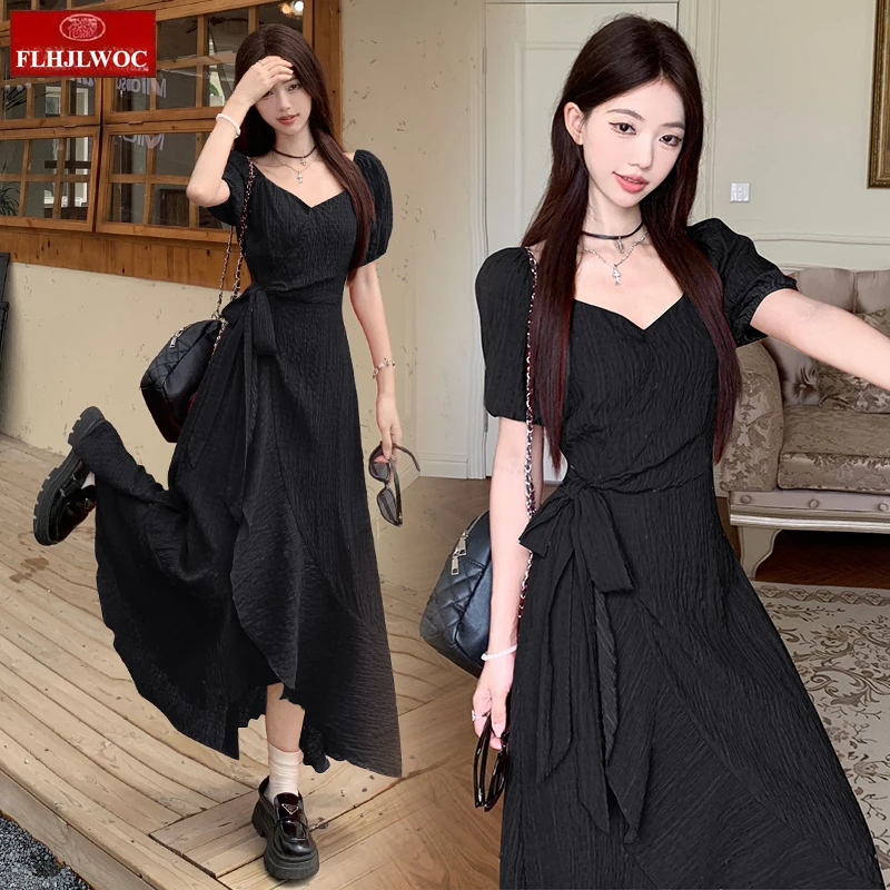 Ano novo natal vestidos vermelhos chique coreano feminino elegante senhora retro vintage longo maxi rendas de uma peça babados dot camisa vestido