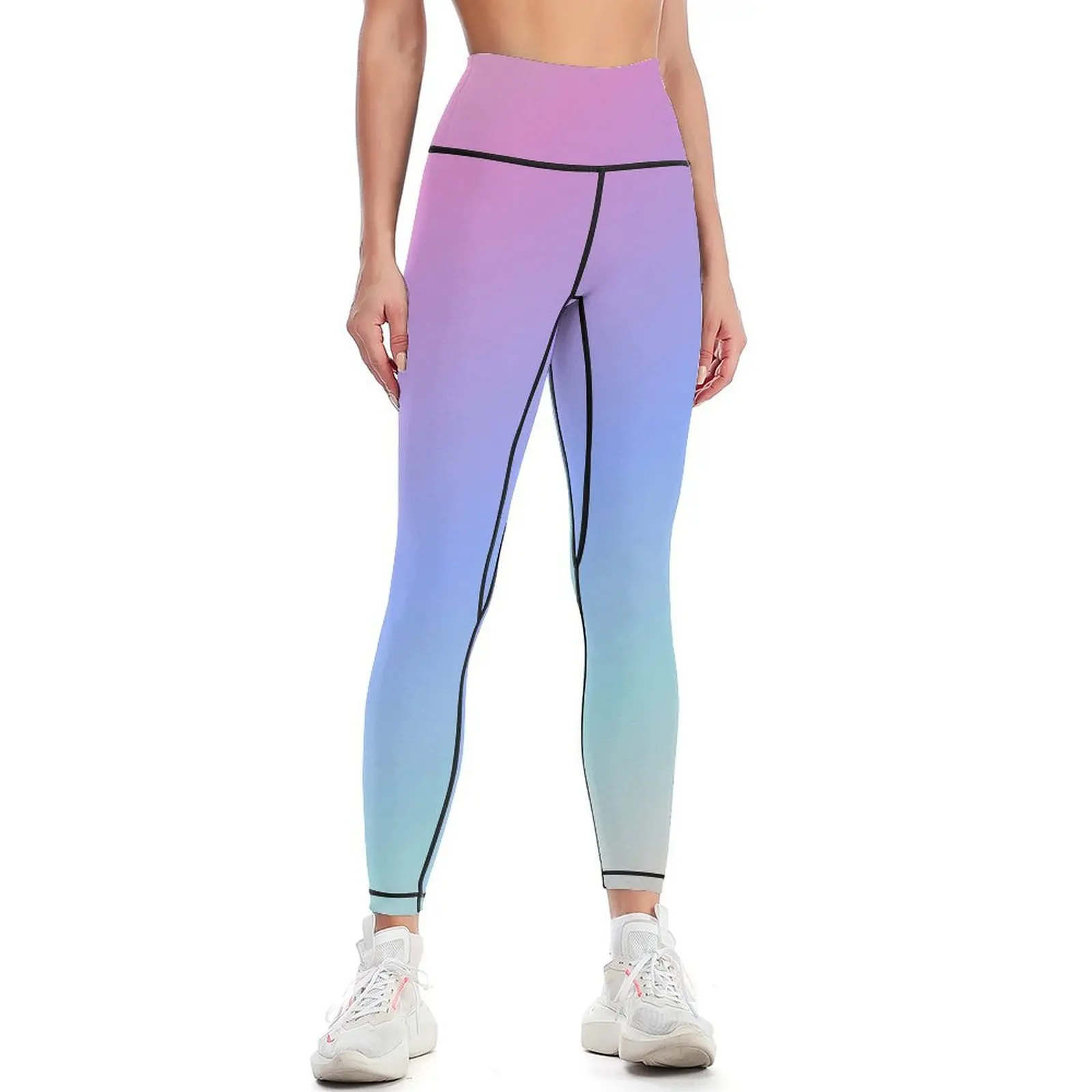 

Pastel Rainbow Ombre Gradient Leggings sports shirts gym sportswear gym Womens Leggings