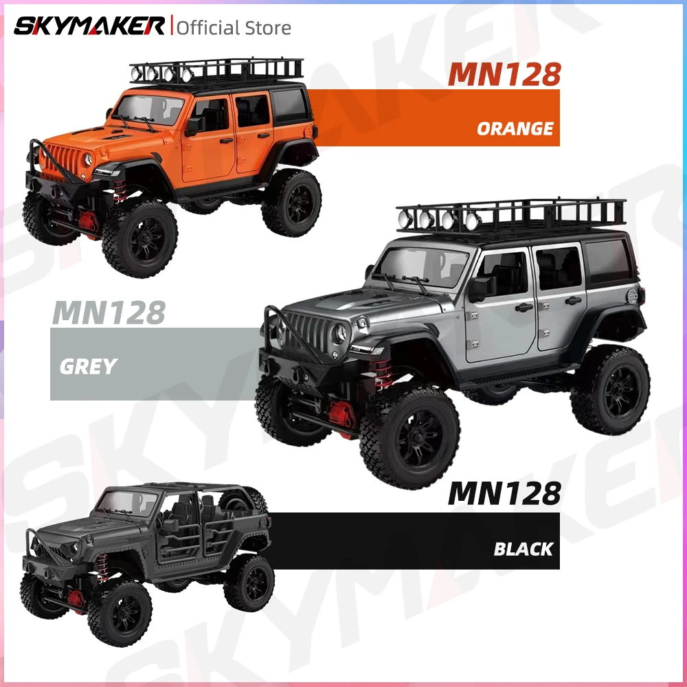 MN128 1/12 RC samochód 4WD Jeep Model 2.4G zdalnie sterowanie światło LED 4x4 Off Road 4WD wspinaczka zdalnie sterowana ciężarówka zabawka