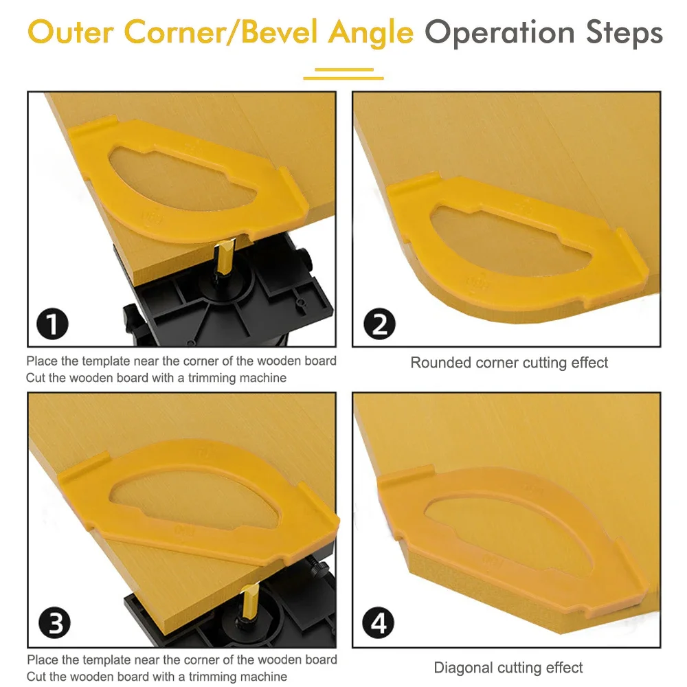 2025 جديد 6 قطعة مجموعة تهزهز الزاوية R5-R40mm ، دليل قالب توجيه بلاستيك ABS للحواف المشطوفة المستديرة والمستقيمة الدقيقة #2