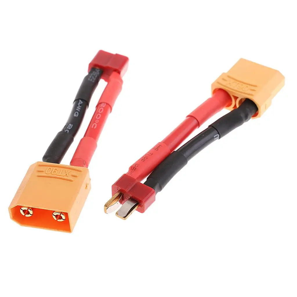 XT90 to T Plug RC Adapter Cable 12AWG Battery Connector for Universal RC and Vehicle Charger