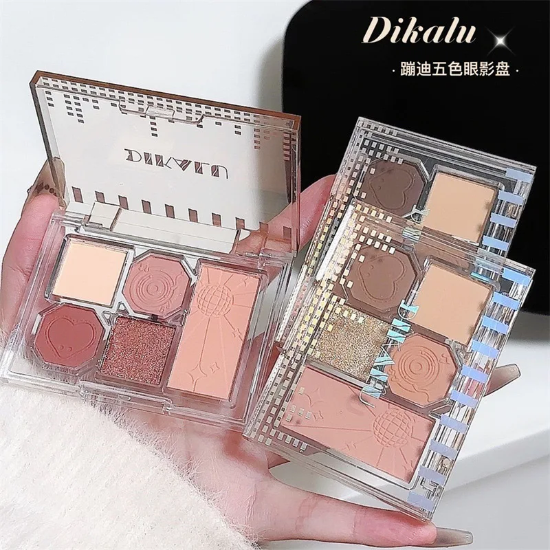 Dikalu 5 Color Eye Shadow Plate Soft Mist Dark Eyes Matte Pearlescent Polarized Qianjin Color Makeup Plate Korean Color Scheme