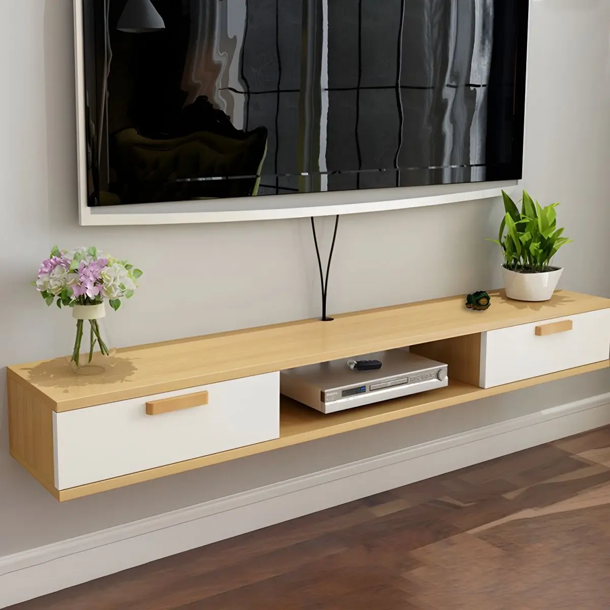 hotel divider minimal light white luxury tv cabinet wood combination modern living room bedroom economical TV cabinet