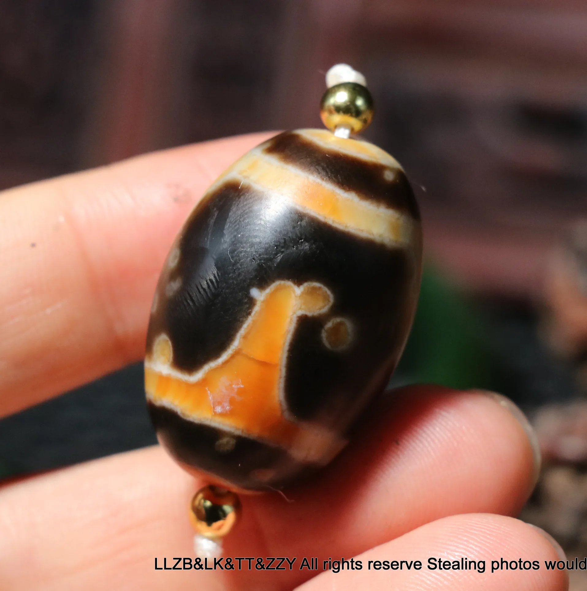 

A Magic Power Energy Tibetan Old Agate Sharp Tiger Large Daluo dZi Bead For Making Jewelry Amulet Talisman UPD230214