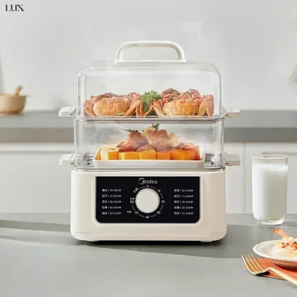 Electric steamer. Multifunctional. Household. Three-layer steaming pot. Multi-layer. Large capacity. Steamer.