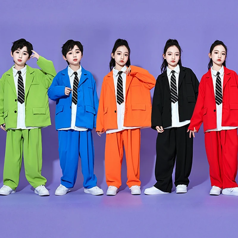 

Костюм для джазовых танцев, детский повседневный костюм, белая рубашка, черные, синие, зеленые брюки, одежда для танцев в стиле хип-хоп для мальчиков и девочек, одежда для уличных танцев 2796