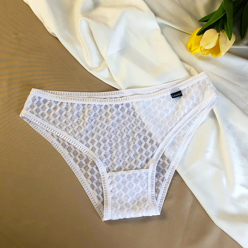 Transparent Women\'s Panties Sexy Lady Perspective Panty Mesh Lace Panties Breathable Soft Underpants Intimates Lingerie Briefs