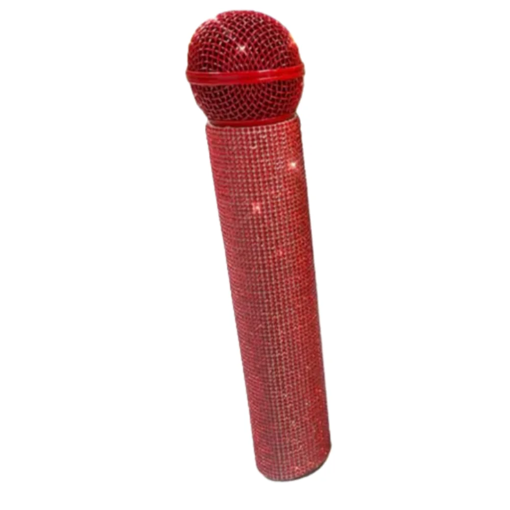 Wireless Microphone Rhinestones Microphone Cover Gold Silver Bling Bling Microphone Decorative Sleeve Sparkly Ornaments