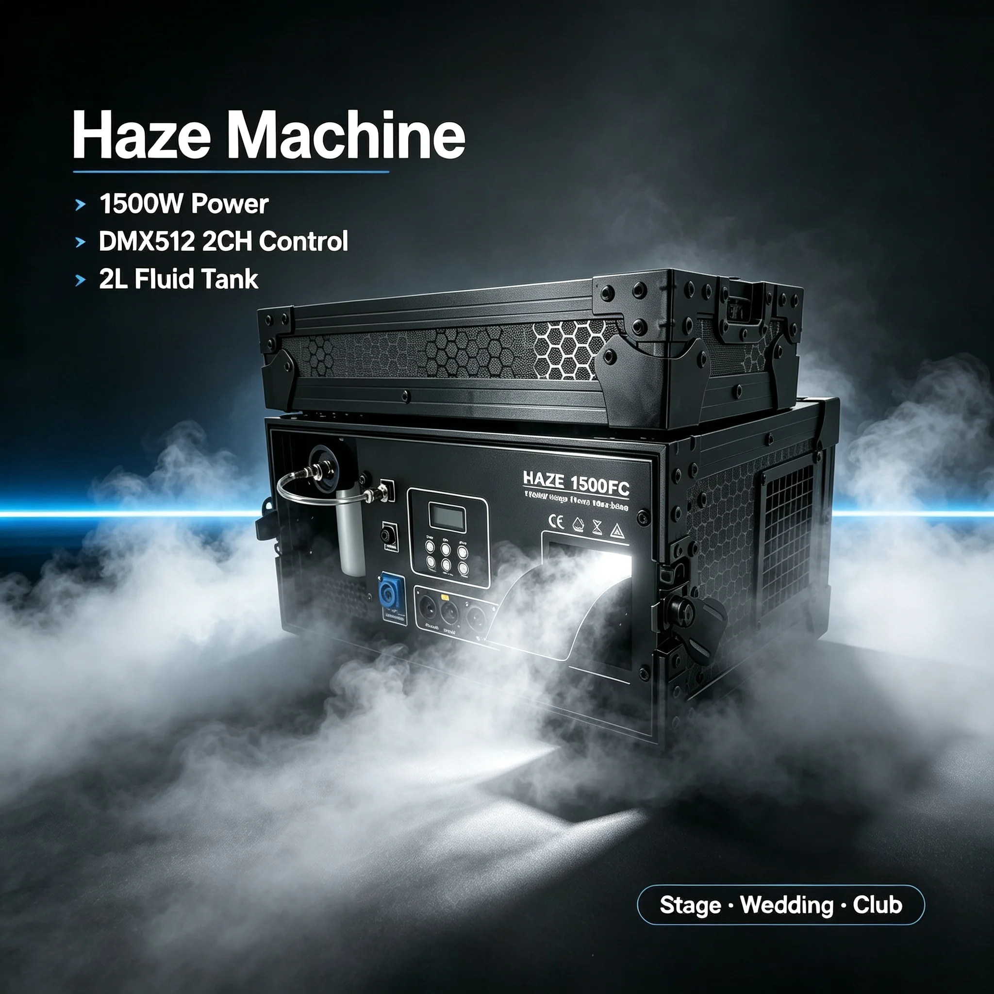 1500W Morning Fog Machine Smoke Stage Effect DMX Remote Control For DJ Disco Party Wedding Concert Club Bar Performance