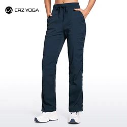 CRZ YOGA pantaloni da allenamento leggeri per donna pantaloni Casual a gamba dritta arricciati pantaloni sportivi da palestra da lavoro con tasche