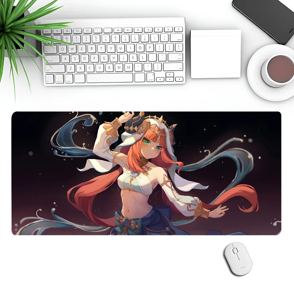 Nilou genshin impacto jogo mousepad grande jogo mouse pad lockedge engrossado teclado de computador mesa tapete