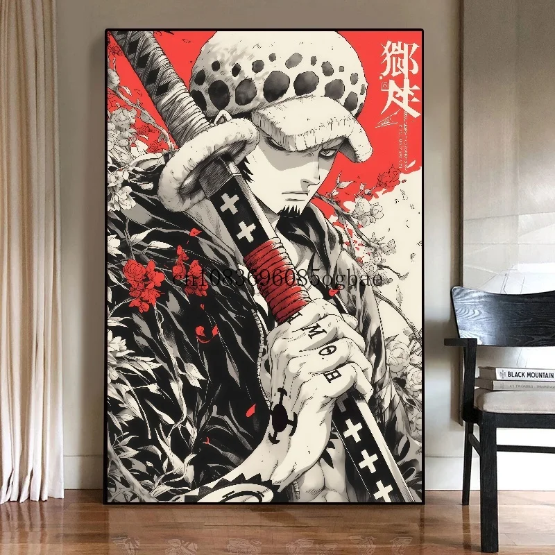 Lukisan Kanvas HD ONE PIECE Trafalgar D. Poster Hukum Air Dekorasi Rumah Anime Seni Dinding Gambar Dekorasi Rumah Hadiah Anak-anak