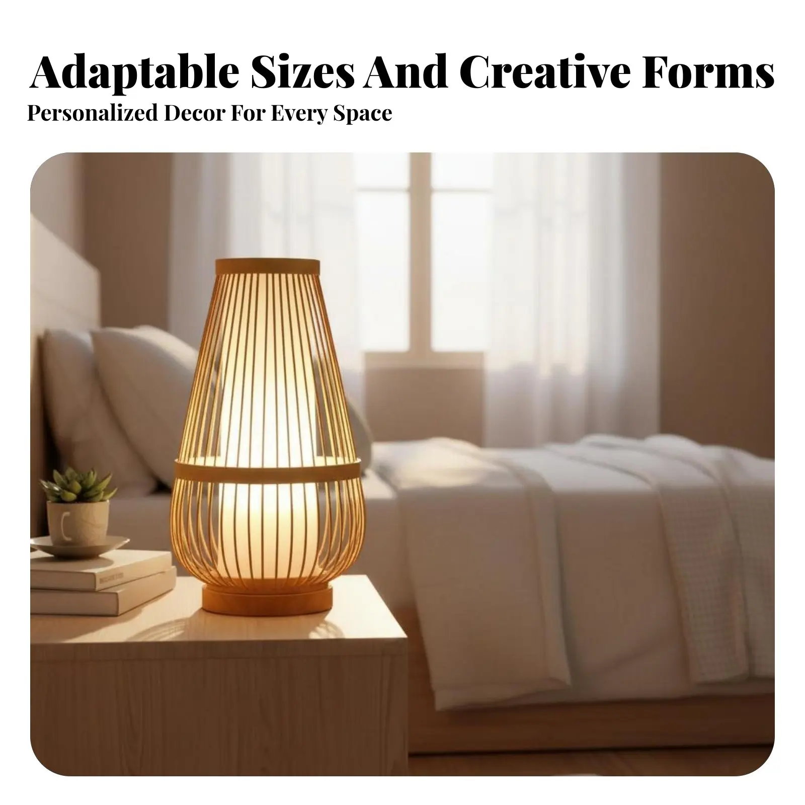 

Японская бамбуковая настольная лампа, креативный перезаряжаемый прикроватный светильник, скандинавский минималистичный декор, ручная работа из бамбука, мягкий свет для спальни