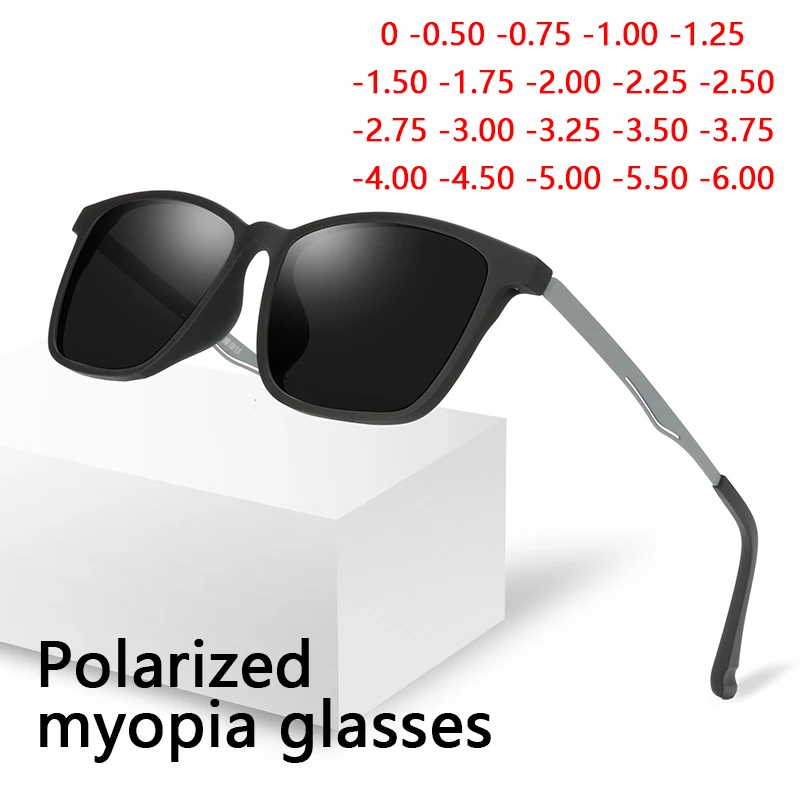 Myopia sunglasses diopter Polarized prescription aviation sun glasses for nearsighted men women SPH CYL myopic shades