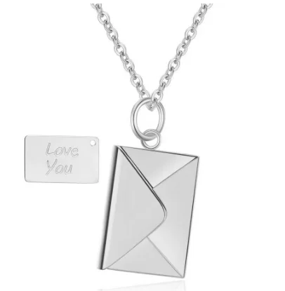 High-end luxury creative design titanium steel envelope necklace for girlfriends and lovers versatile pendant clavicle necklace