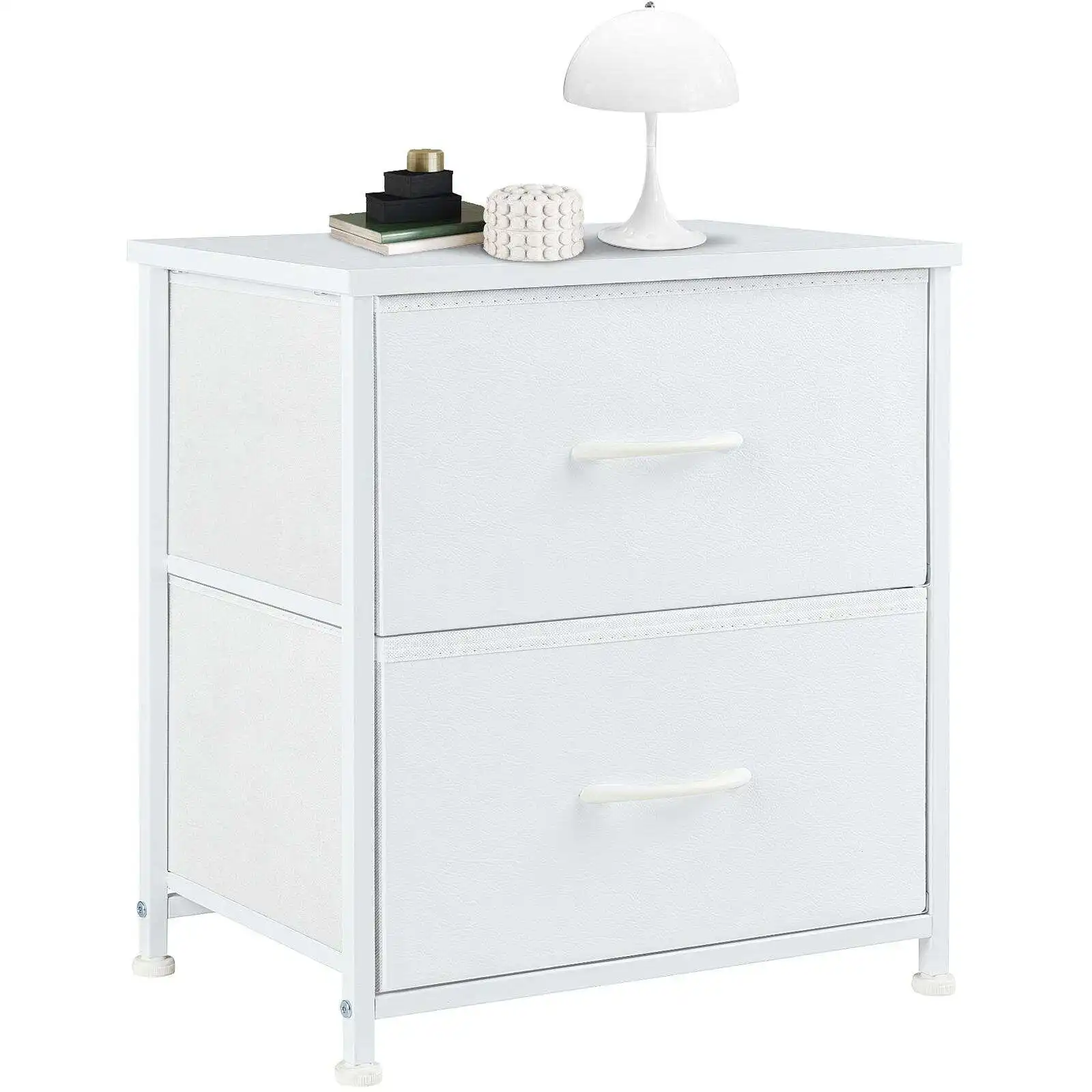 Nightstand, 2 Drawer Dresser for Bedroom, Small Dresser with 2 Drawers, Bedside Furniture, Night Stand, End Table with Fabric Bins for Bedroom, Closet, Entryway, College Dorm, Dark Grey