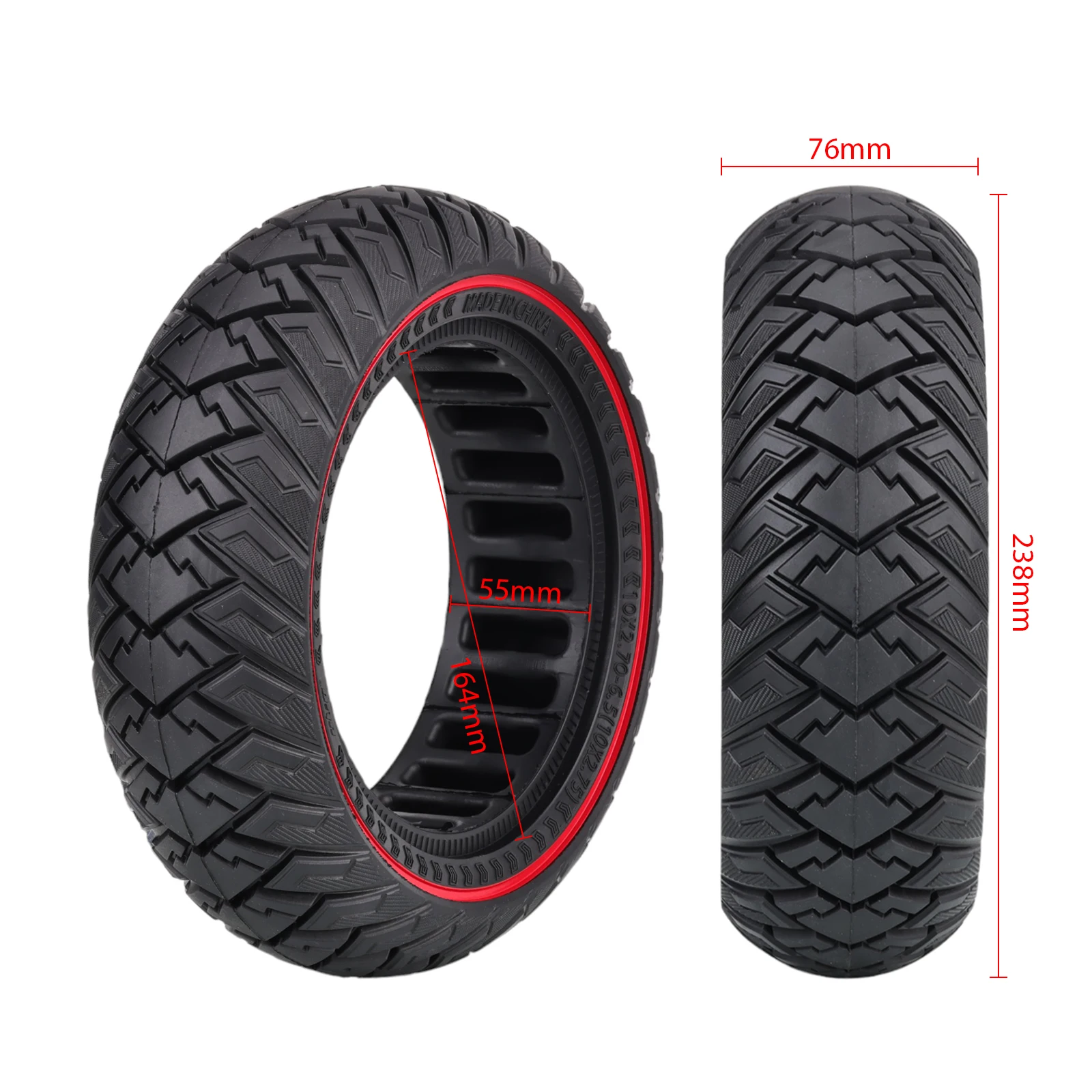 Off Road Solid Tire for Kugoo G2 Pro Electric Scooter G-Booster Front Rear Wheel 10*2.70-6.5(10*2.75) Anti-Slip Tyre