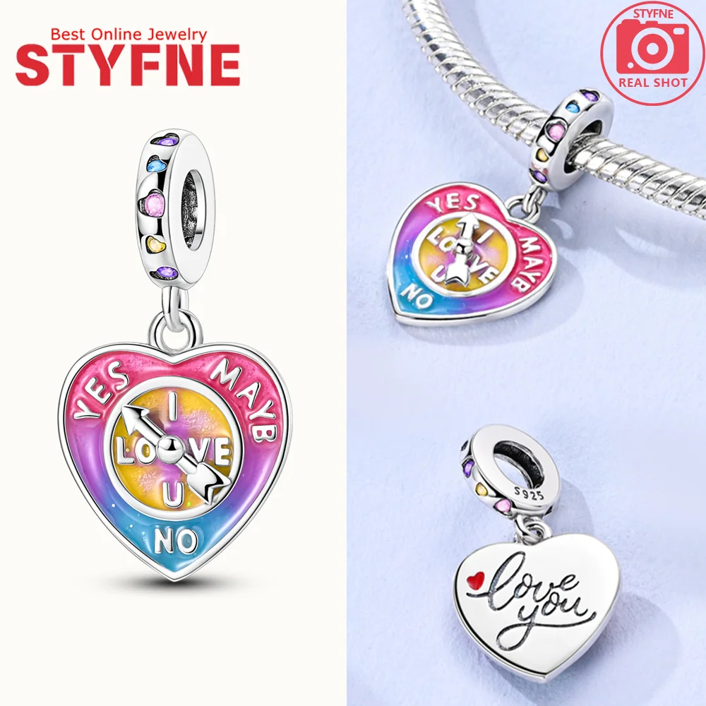 

Charms Silver 925 Eternal Love Heart-shaped Clock Pendants Fit Charms Plata 925 Original Bracelet Women Jewellery Making Gifts
