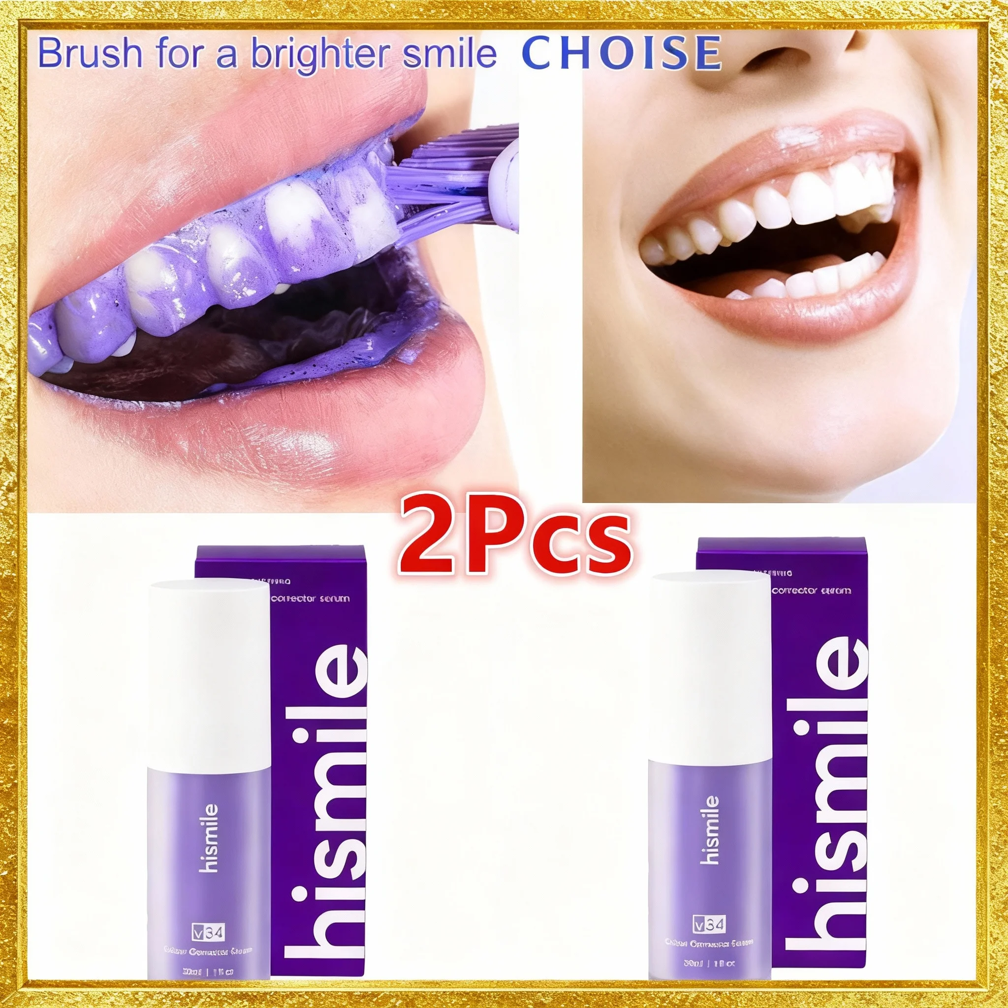 

Фиолетовая отбеливающая зубная паста, глубокая очистка, удаление пятен, зубная рама, освежение дыхания, все необходимое для ухода за полостью рта для дома, повседневная жизнь, 30 мл