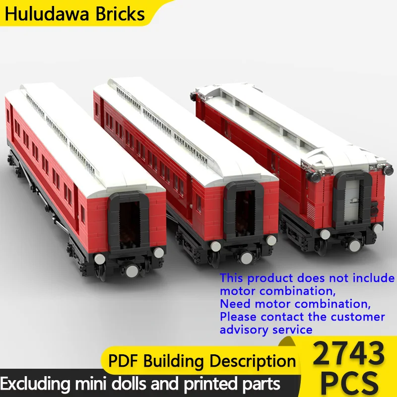 

City Car Model MOC Building Bricks Railway W Class Carriage Modular Technology Gifts Holiday Assemble Children Toys Suit