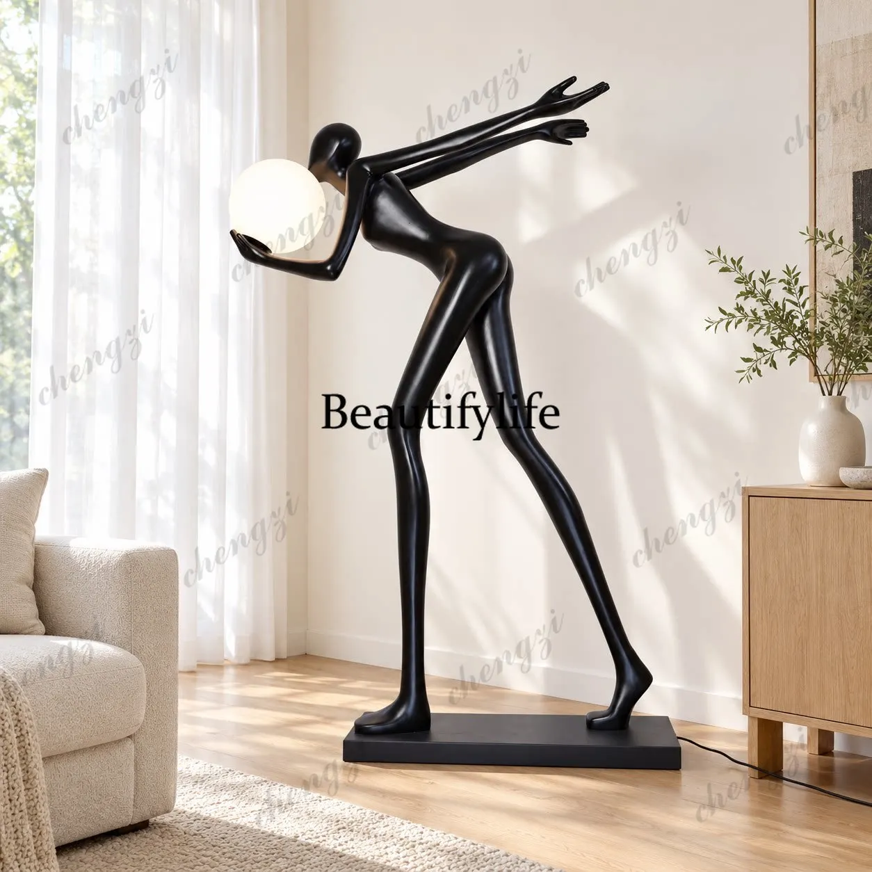 Modern simple abstract figure sculpture floor lamp living room sofa decoration modeling lamp creative art ornament