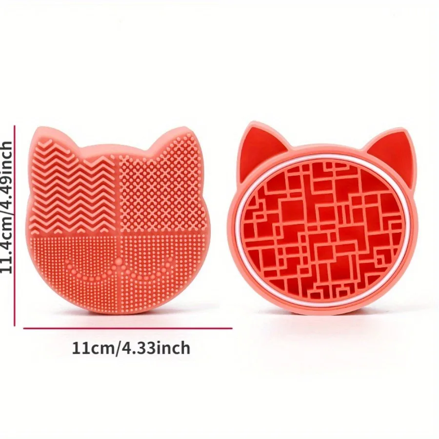Nettoyeur de brosse de maquillage en forme de chat, porte-brosse, outils, support en Silicone, organisateur avec support de séchage, tapis de nettoyage de brosse de maquillage