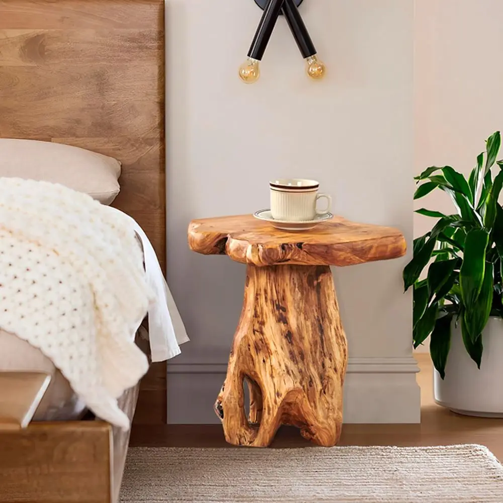 CeRoots Plant Stand Tree Stump End Table 13.5