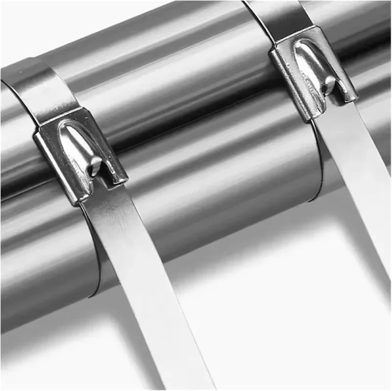 Metal Cable Ties Stainless Steel Self Locking Fastening Rings Heavy Duty Cables Tie Strap Exhaust Wrap Organizer For Home Office